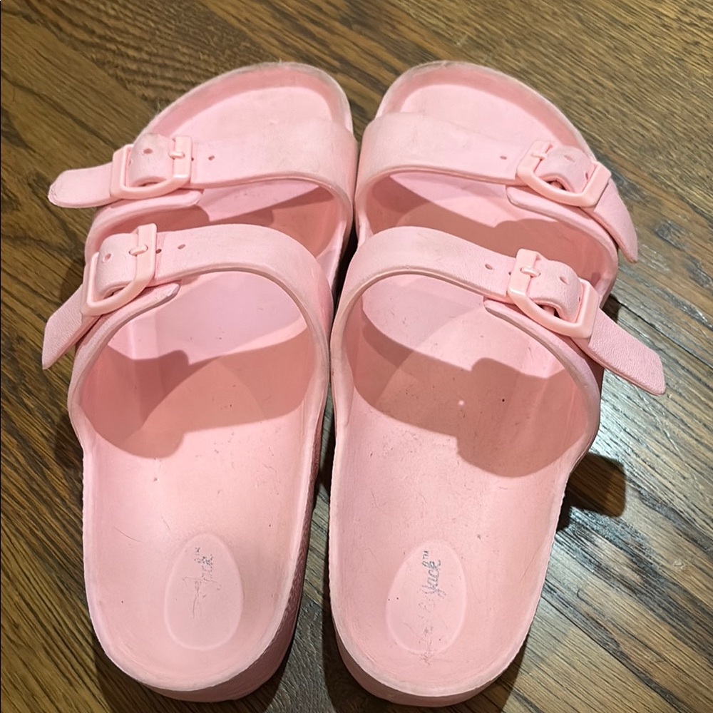 Cat & Jack Pink Slide Sandals with Adjustable Straps